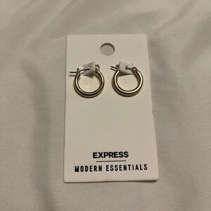 Silver color hoop earrings from Express